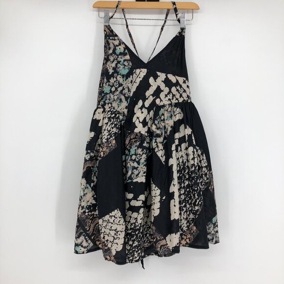 ACNE Studios Black Tan Printed Ballerina Silk Backless Dress 2010 34 (XS) - Picture 2 of 16